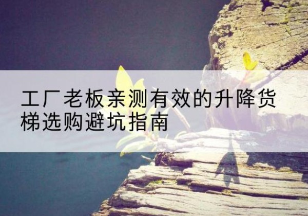 屏山升降货梯怎么选-工厂老板亲测有效的升降货梯选购避坑指南